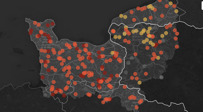 La carte inédite de la pollution chimique des cours d'eau en Normandie 